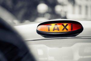 CLOSE UP OF LONDON BLACK TAXI CAB