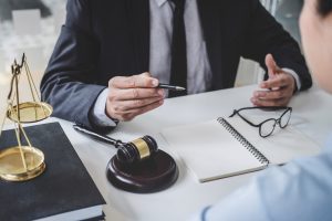 A car park accidents solicitor works on a case.